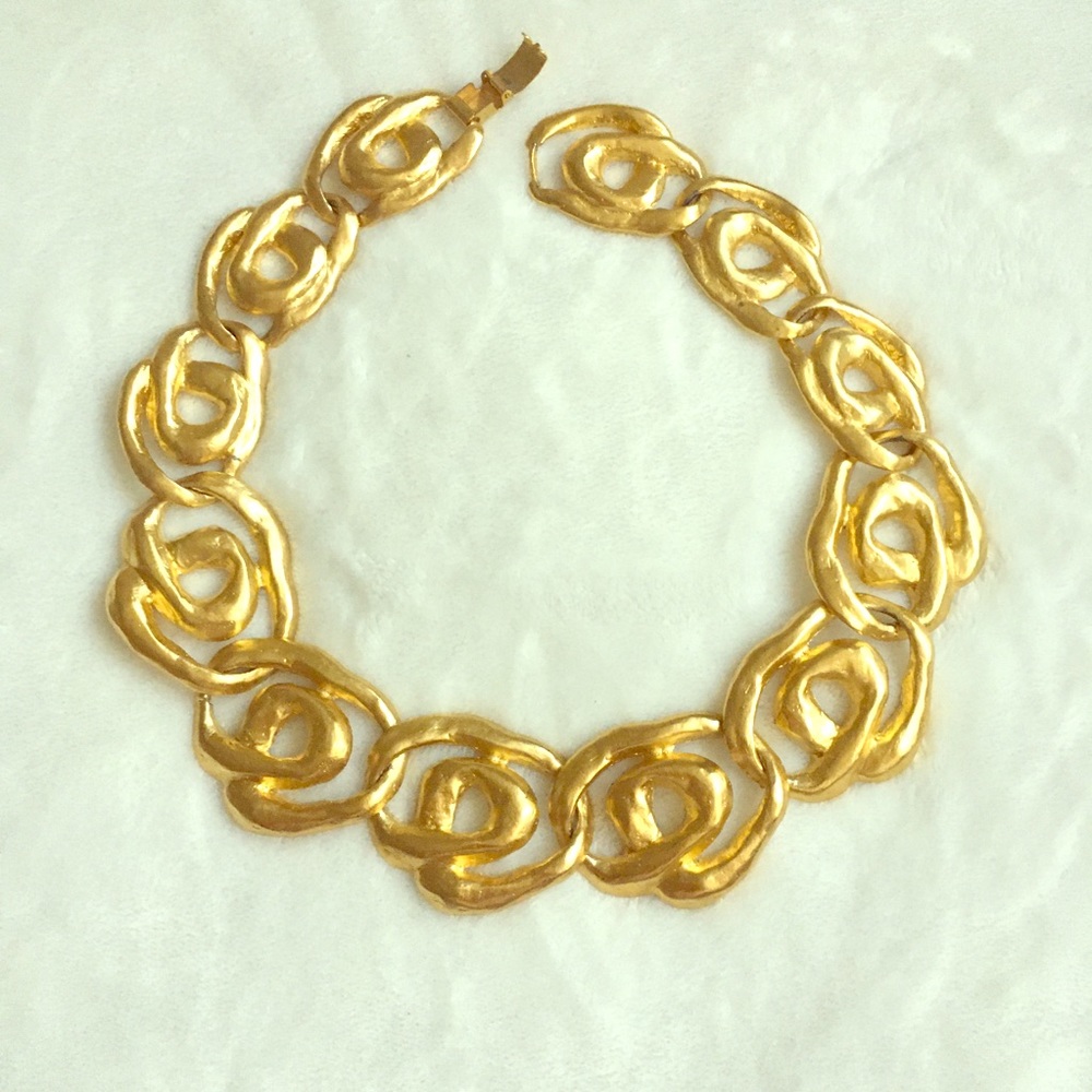 Vintage gold statement necklace